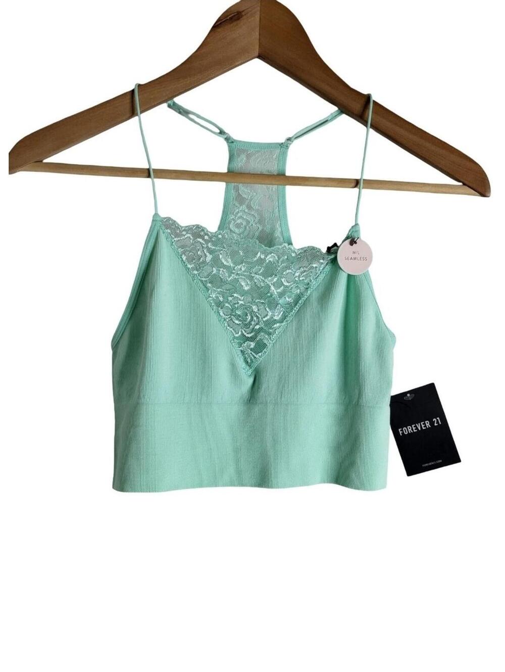 Forever 21 Mint Seamless Cami Lingerie Bralette M/L NWT